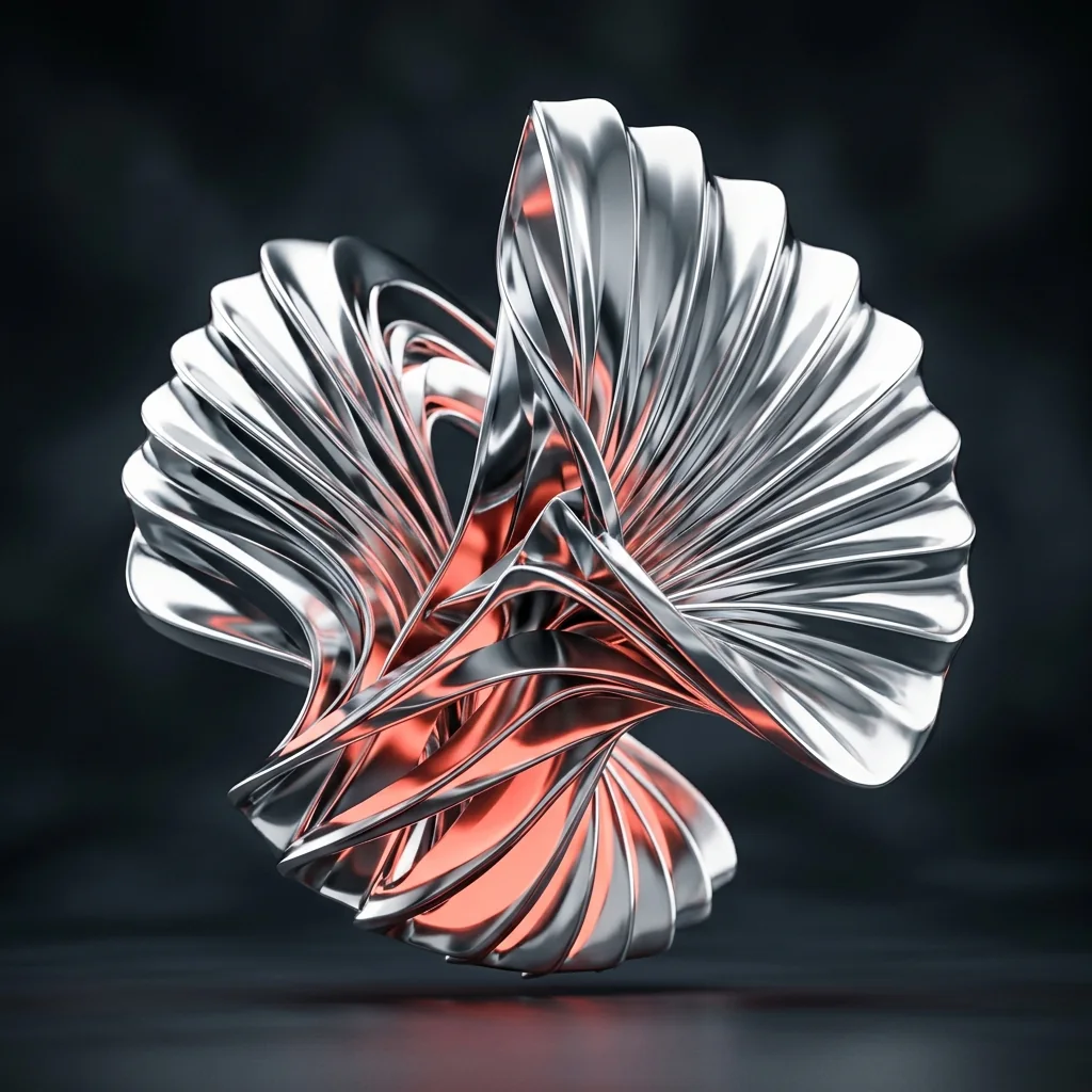 Abstract chrome fan